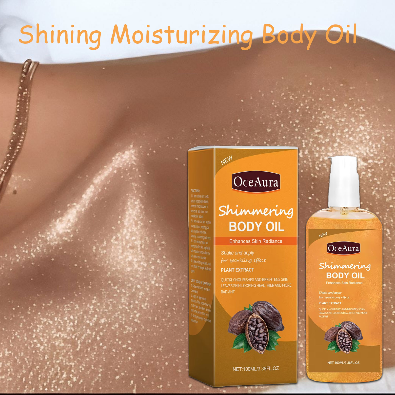 Skincare Glow - Oceaura 100ml Shimmering Body Oil for