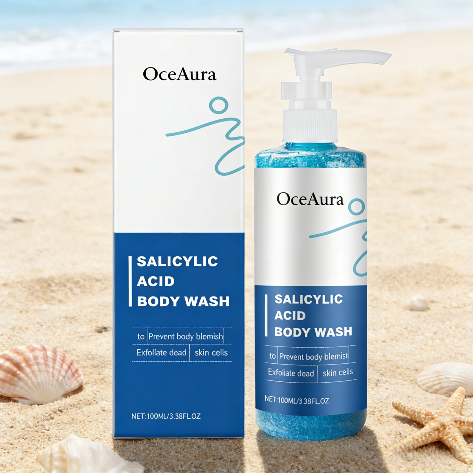 Glycolic Acid Exfoliant - OceAura Salicylic Acid Shower Gel Professional