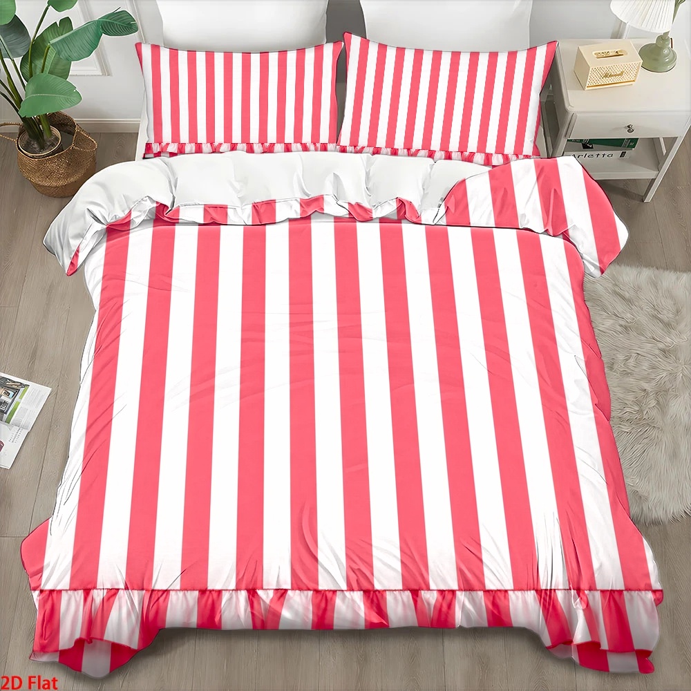 3Pc Pink Striped Lace Duvet Co - مراجعة Skincare Pink وسعره