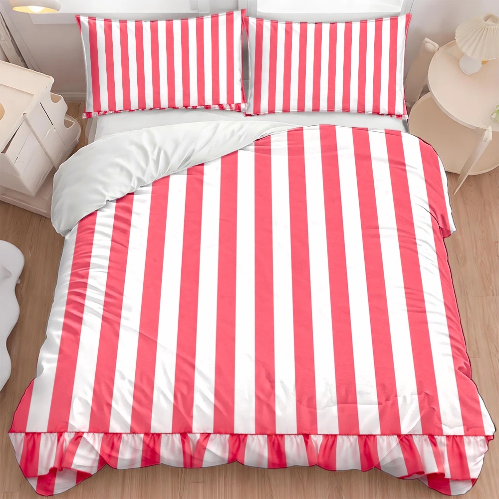 3Pc Pink Striped Lace Duvet Co - مراجعة Skincare Pink وسعره