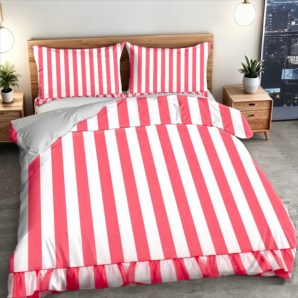 3Pc Pink Striped Lace Duvet Co - مراجعة Skincare Pink وسعره