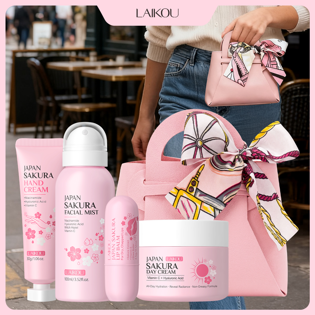 LAIKOU Japan Sakura Skin Care  - مراجعة Skincare Pink وسعره