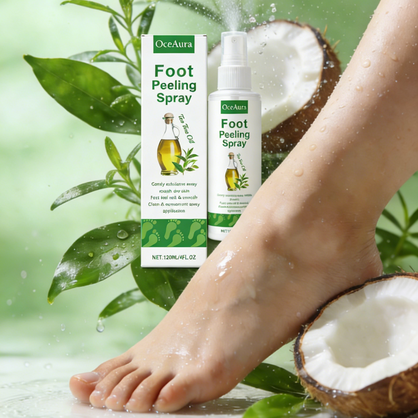OceAura Foot Peeling Spray Sal - مراجعة Glycolic Acid Exfoliant وسعره