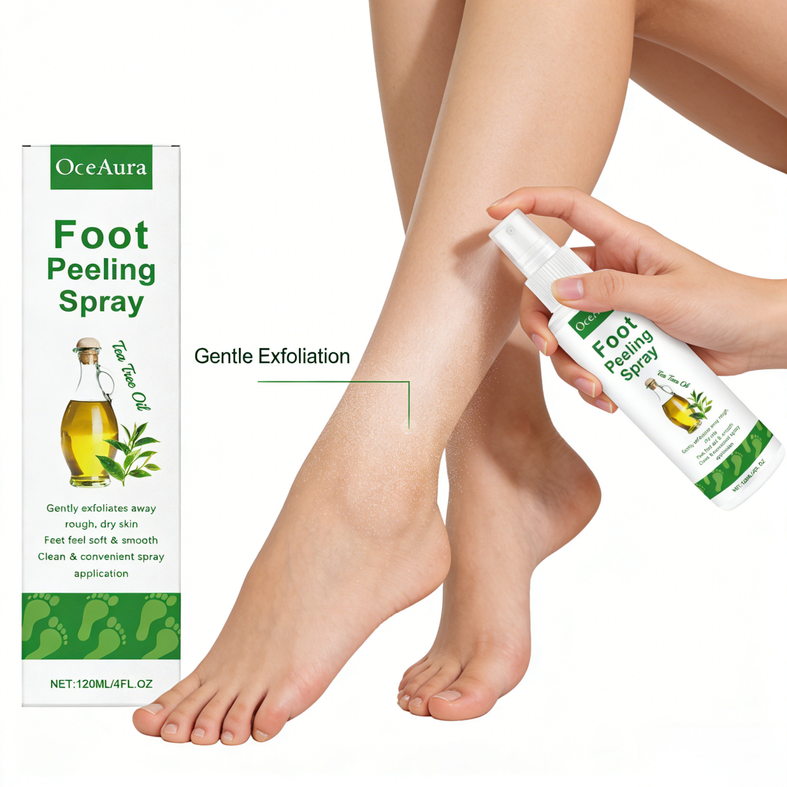 OceAura Foot Peeling Spray Sal - مراجعة Glycolic Acid Exfoliant وسعره