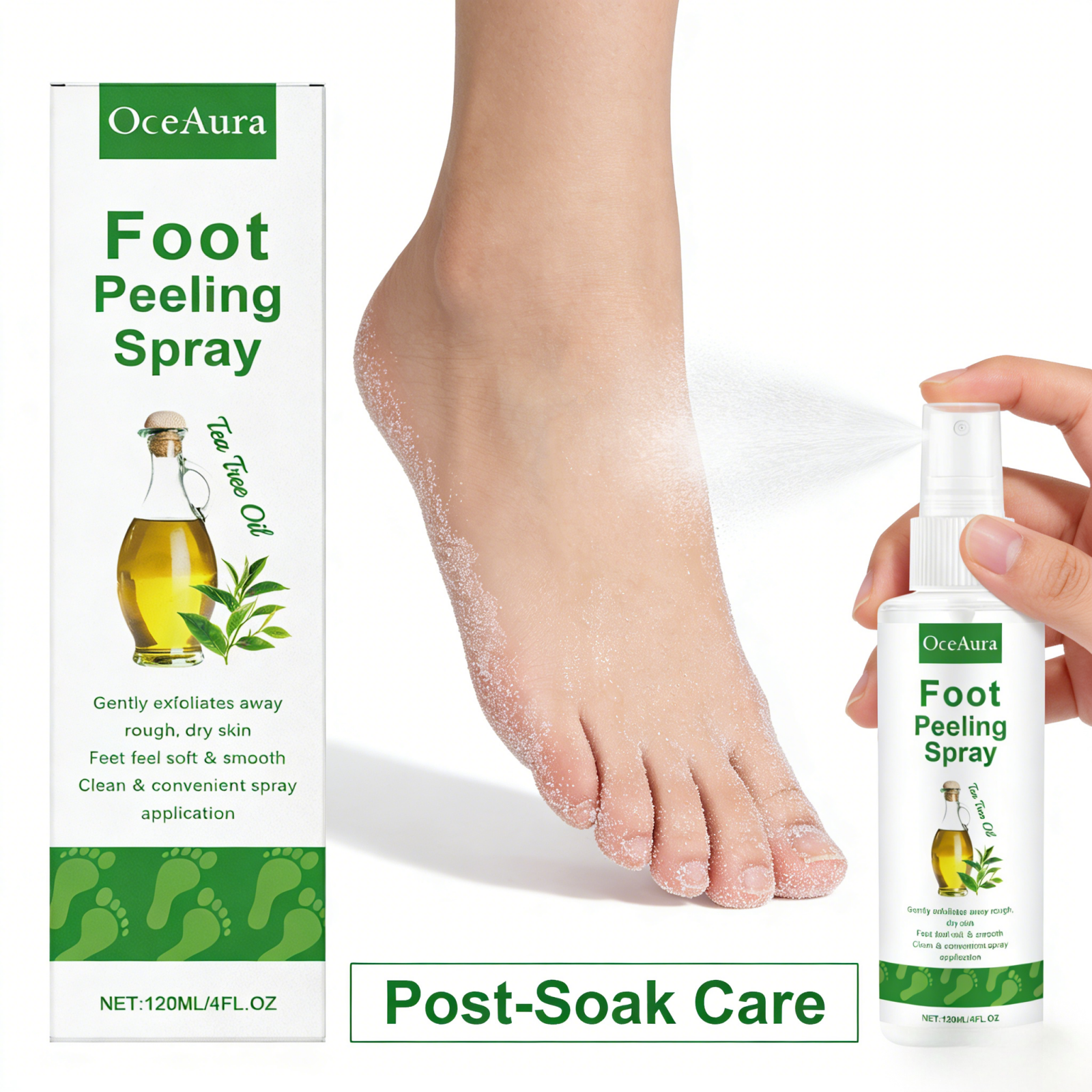OceAura Foot Peeling Spray Sal - مراجعة Glycolic Acid Exfoliant وسعره