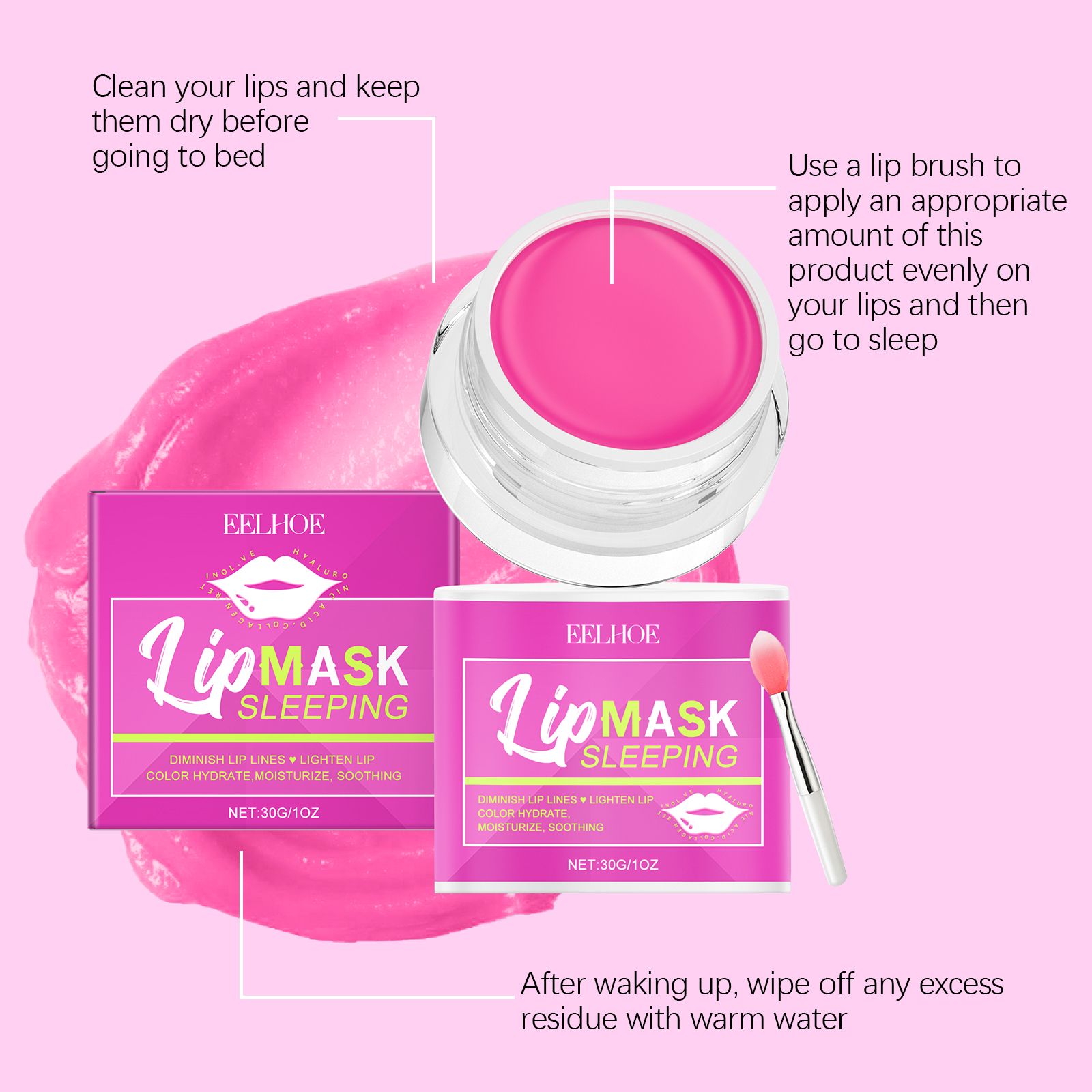 30g Pink Lip Sleeping Mask Gen - مراجعة Skincare Pink وسعره