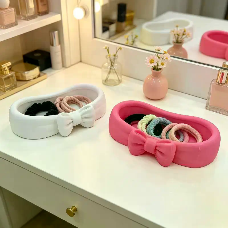 Cute Bow Bathroom Desk Organiz - مراجعة Skincare Pink وسعره