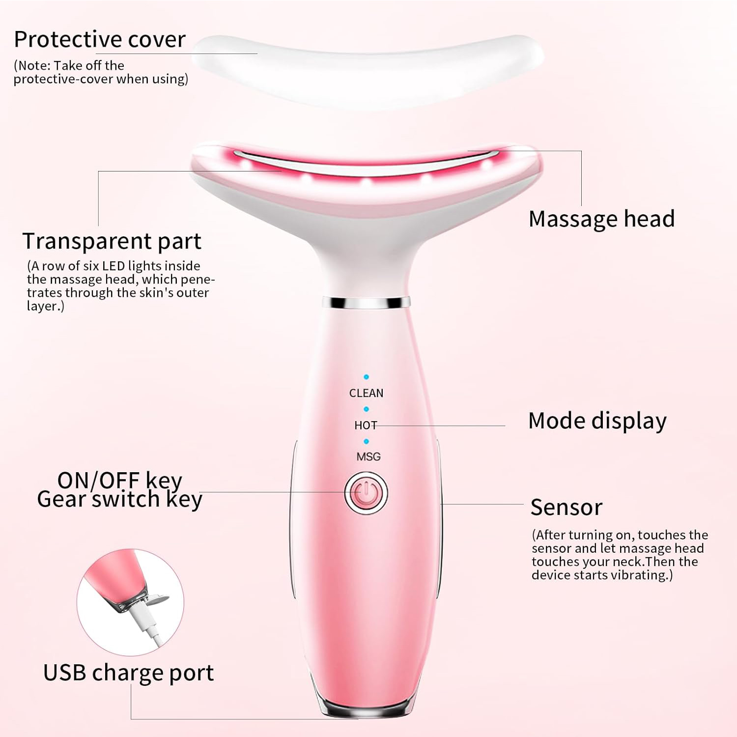 Neck Face Massager, Skin Care  - مراجعة Skincare Pink وسعره