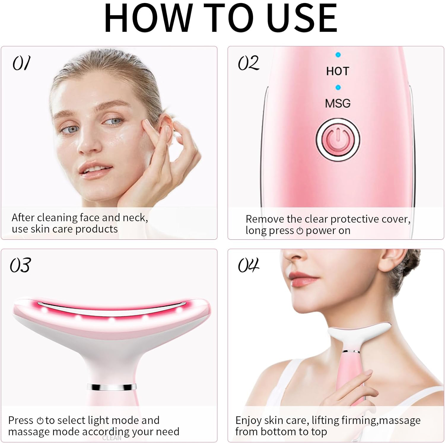 Neck Face Massager, Skin Care  - مراجعة Skincare Pink وسعره