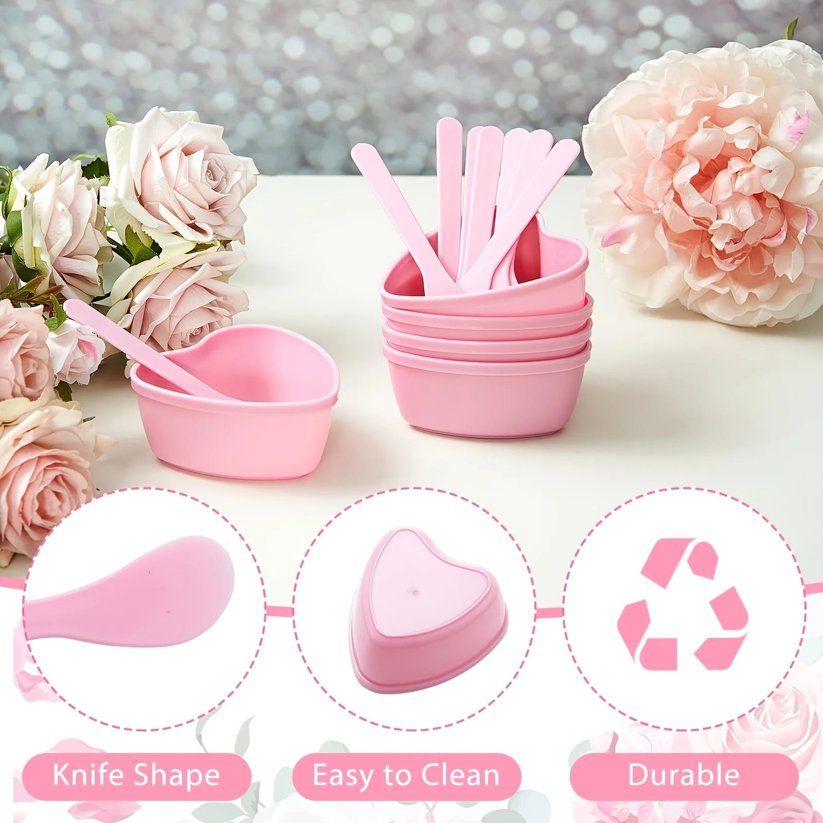 6-piece Pink Heart Shaped Faci - مراجعة Skincare Pink وسعره