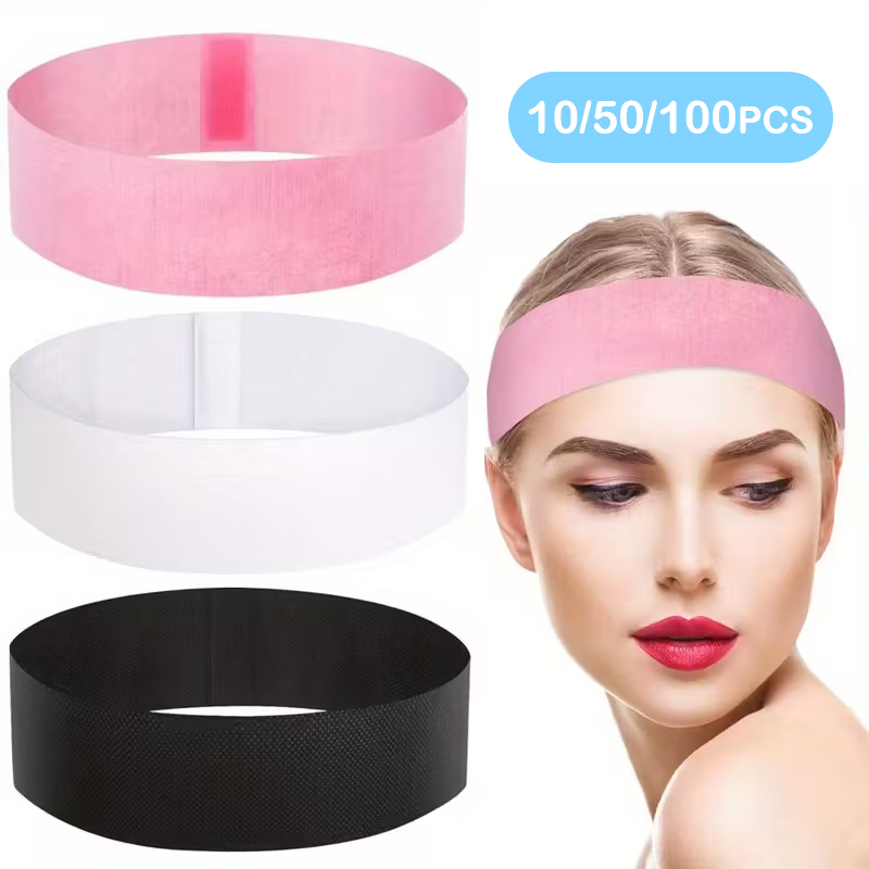 10/50/100pcs Disposable Headba - مراجعة Skincare Pink وسعره