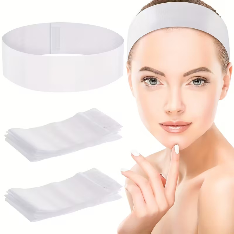 10/50/100pcs Disposable Headba - مراجعة Skincare Pink وسعره