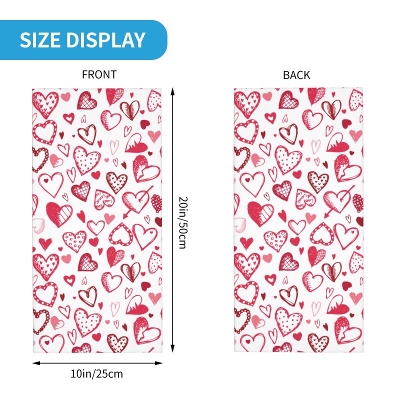 Pink Red Love Hearts Bandana N - مراجعة Skincare Pink وسعره