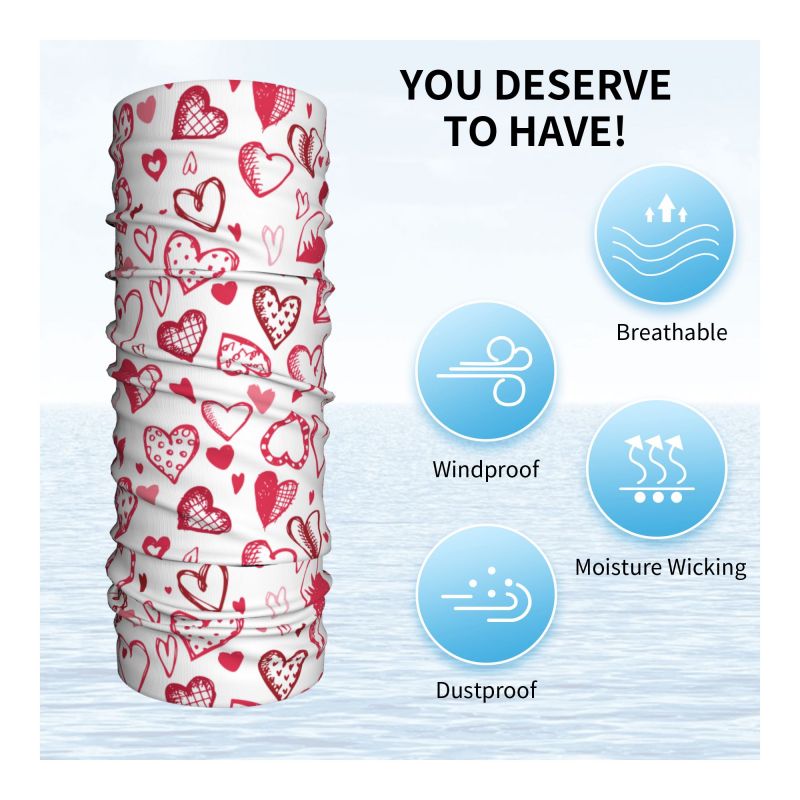 Pink Red Love Hearts Bandana N - مراجعة Skincare Pink وسعره