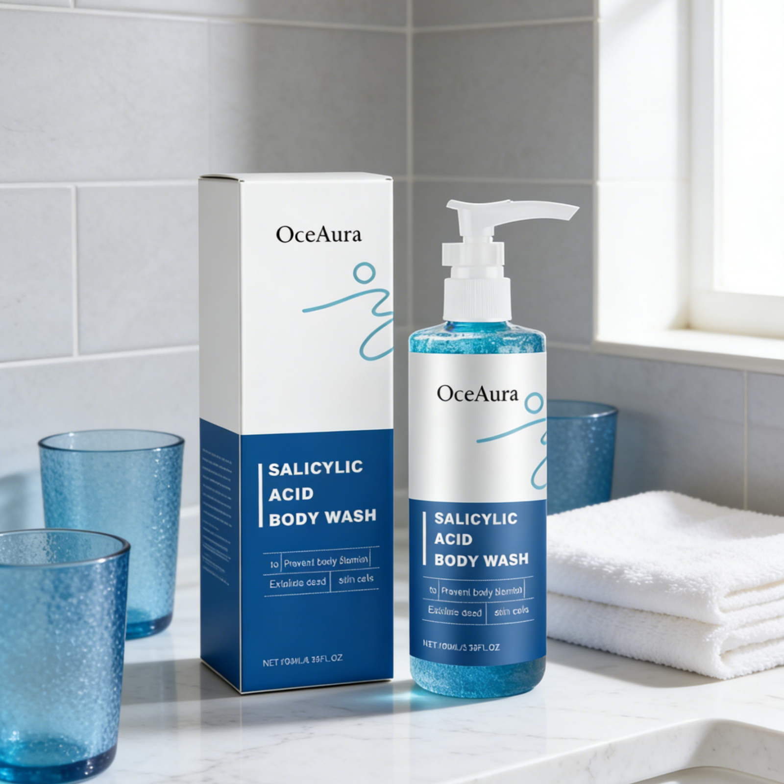 OceAura Salicylic Acid Shower  - مراجعة Glycolic Acid Exfoliant وسعره