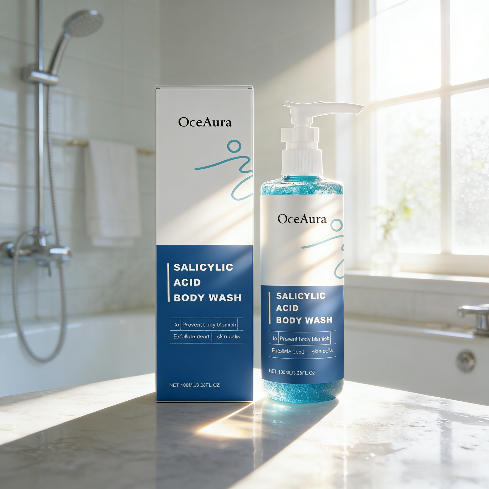 OceAura Salicylic Acid Shower  - مراجعة Glycolic Acid Exfoliant وسعره